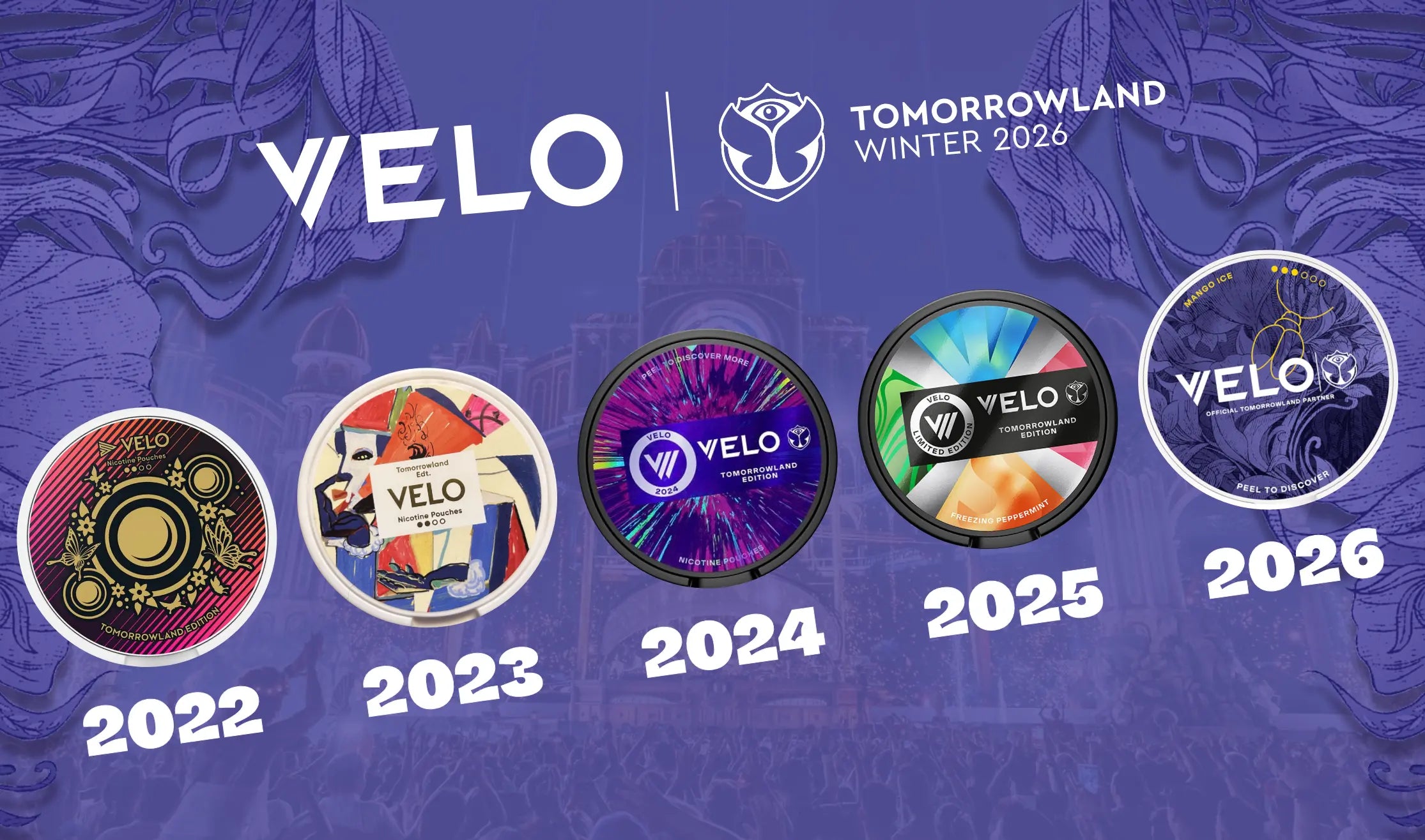 VELO Tomorrowland Limited Edition 2026 Mango Ice – Snus & Nicotine Pouches Inspired by the Festival