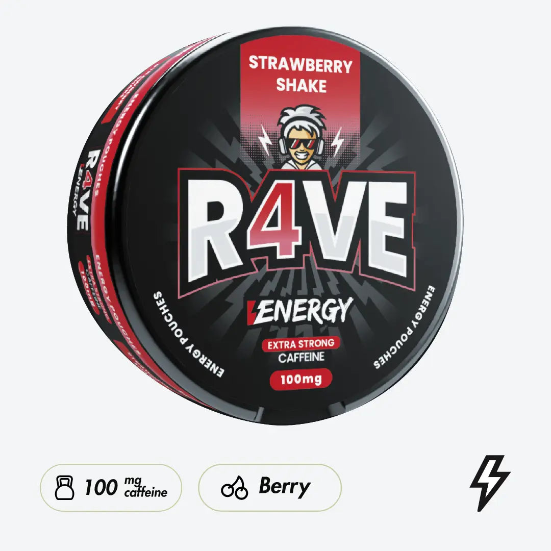 R4VE Strawberry Shake 100mg Caffeine Pouches - Pouchdaddy