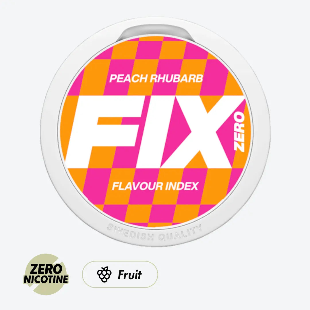 FIX Peach Rhubarb Zero Nicotine - Pouchdaddy