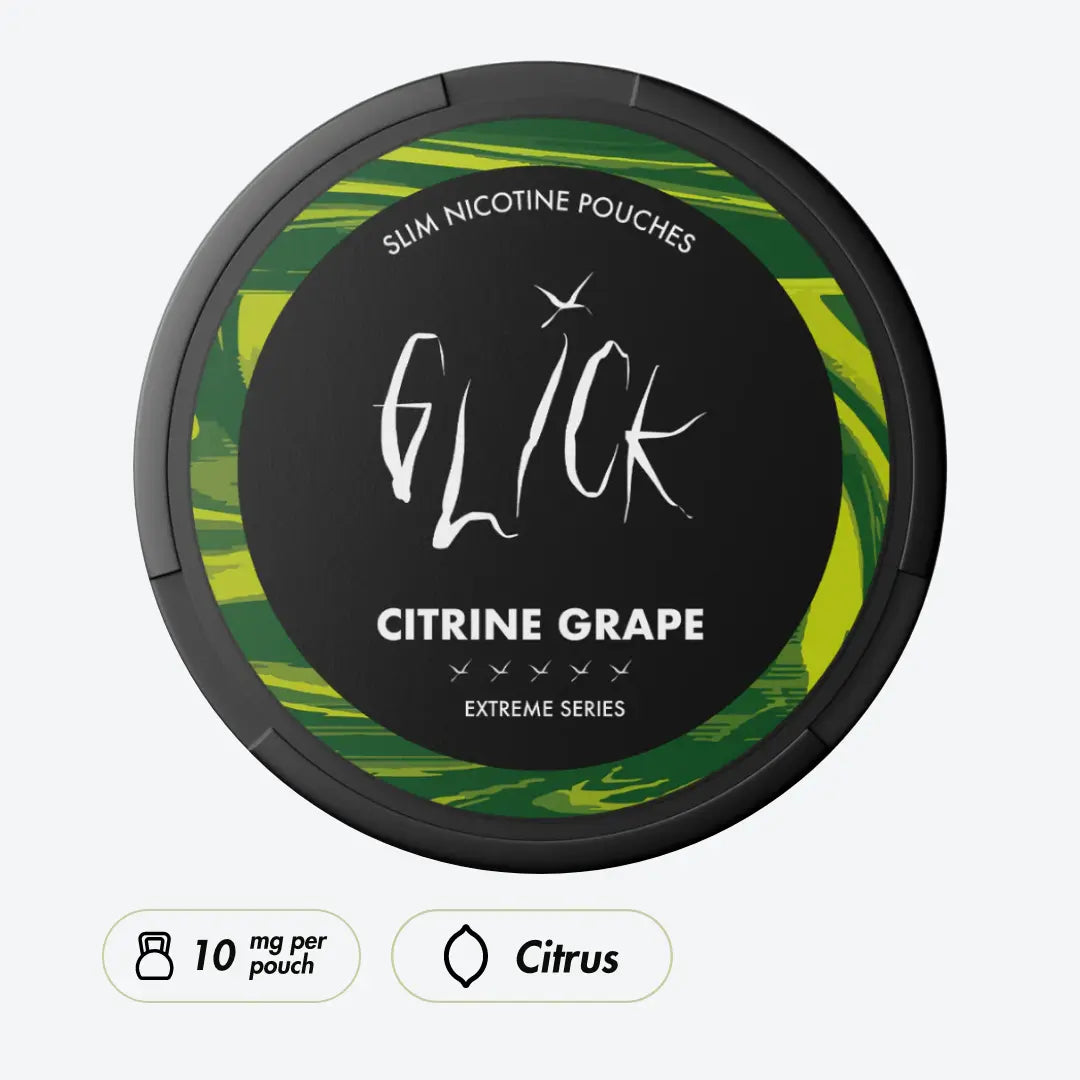 grape tobacco pouches VELO Groovy a flavorful tobacco Glick Citrine Grape Snus 