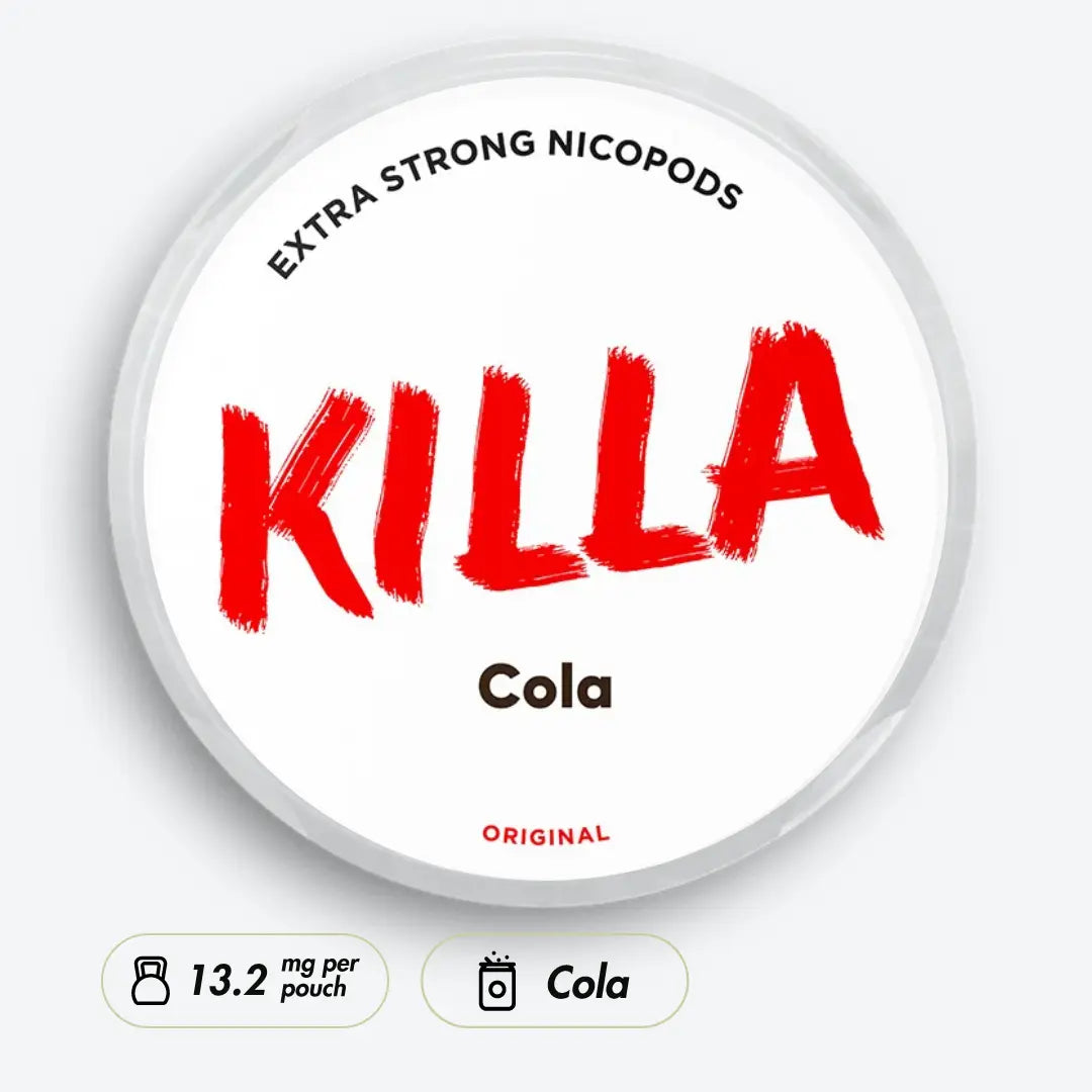 killa tobacco pouches 13 Energy Drink Flavour Nicotine All White Snus – Nico Plug KILLA Cola Extra Strong |