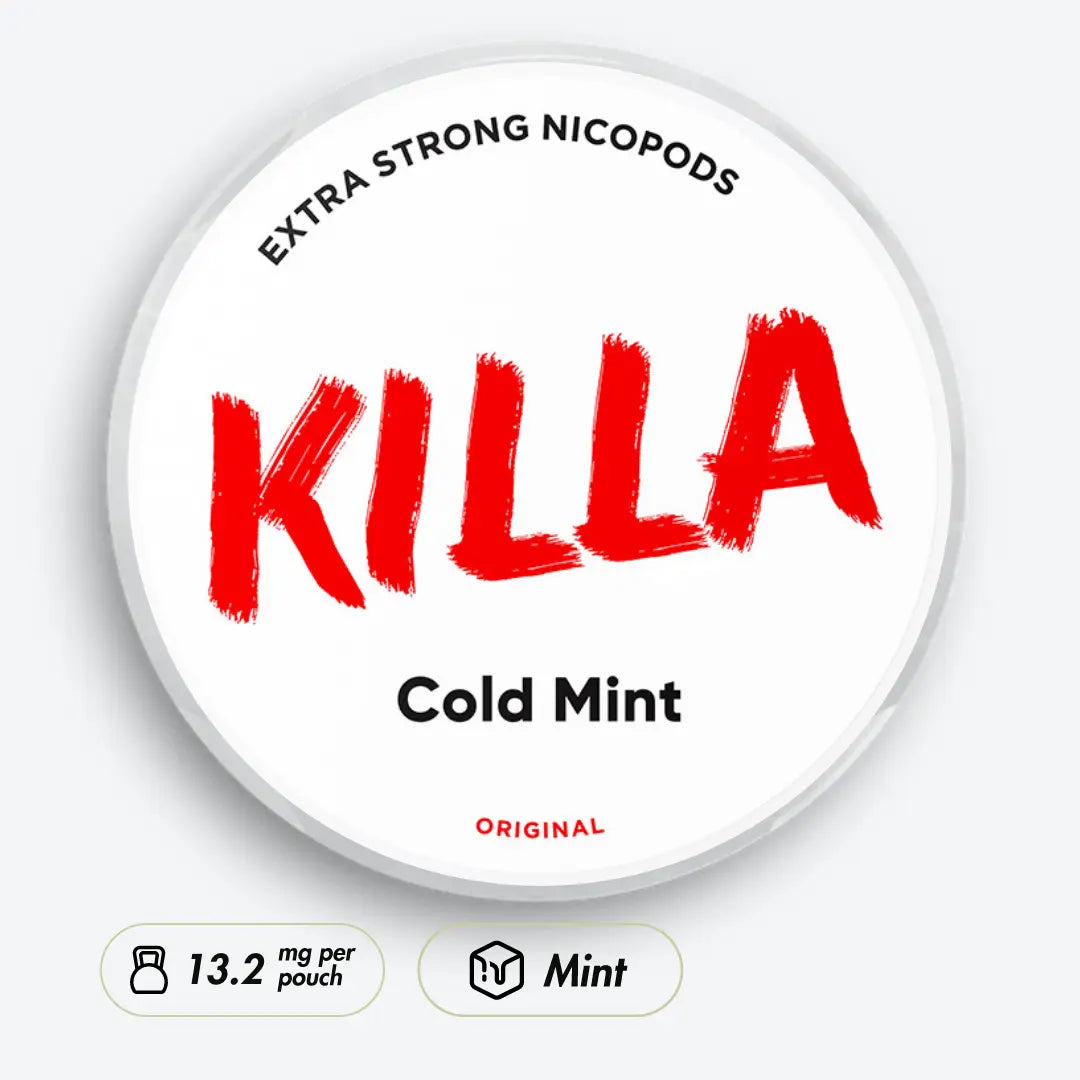 killa tobacco Get Energy Nicotine Pouches KILLA Green Mint Slim -