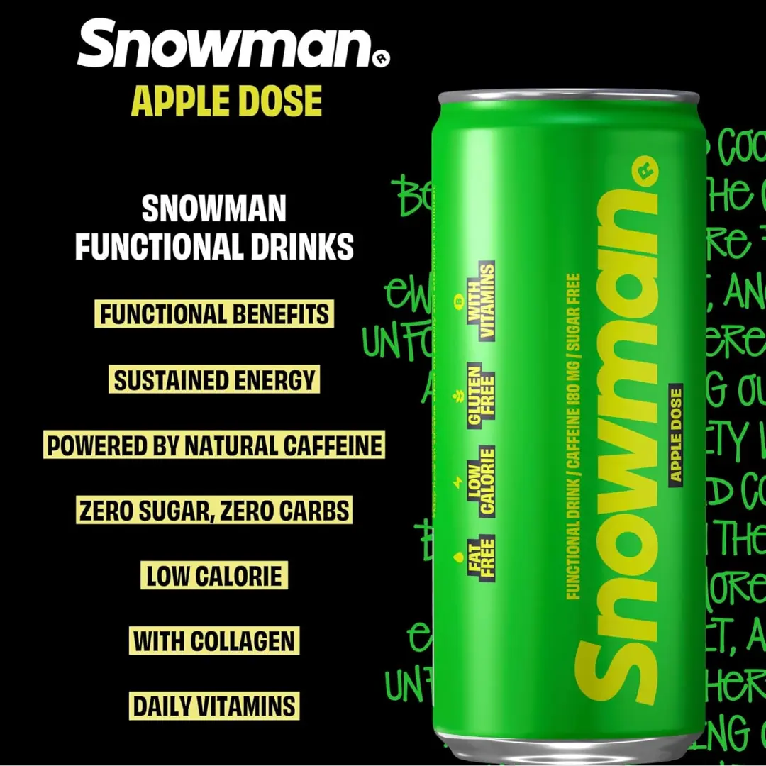 Snowman Apple Dose Energy Drink - Pouchdaddy