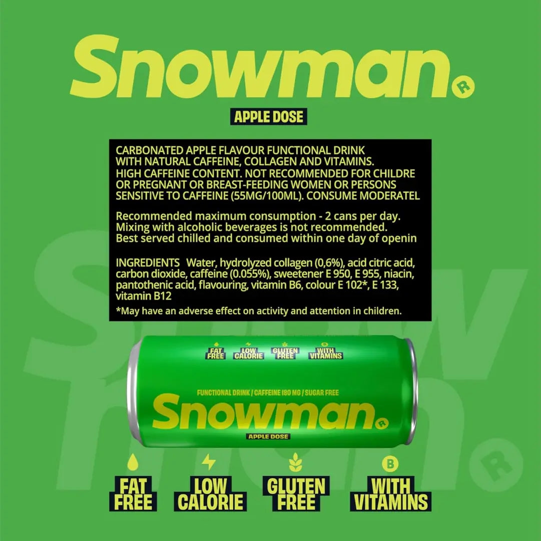 Snowman Apple Dose Energy Drink - Pouchdaddy