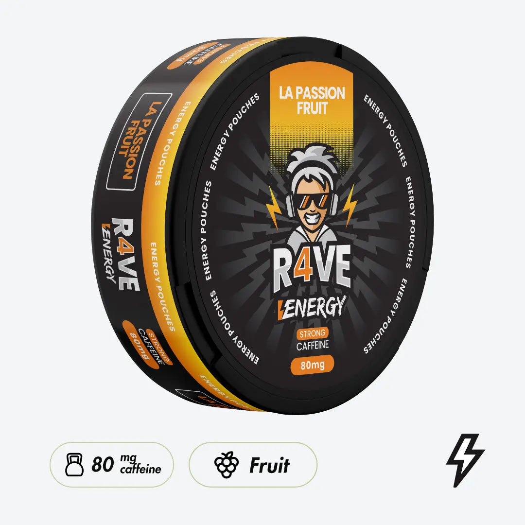 R4VE La Passion Fruit 80mg Caffeine Pouches - Pouchdaddy