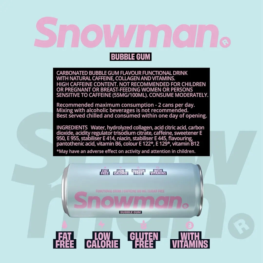 Snowman Bubble Gum Energy Drink - Pouchdaddy