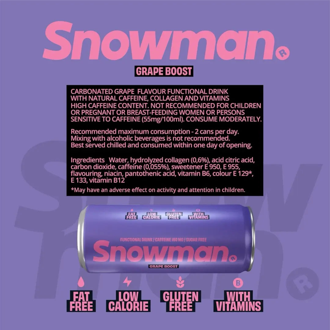 Snowman Grape Boost Energy Drink - Pouchdaddy