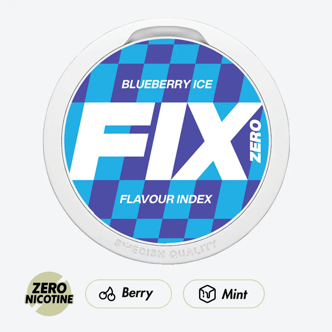 FIX Blueberry Ice Zero Nicotine - Pouchdaddy