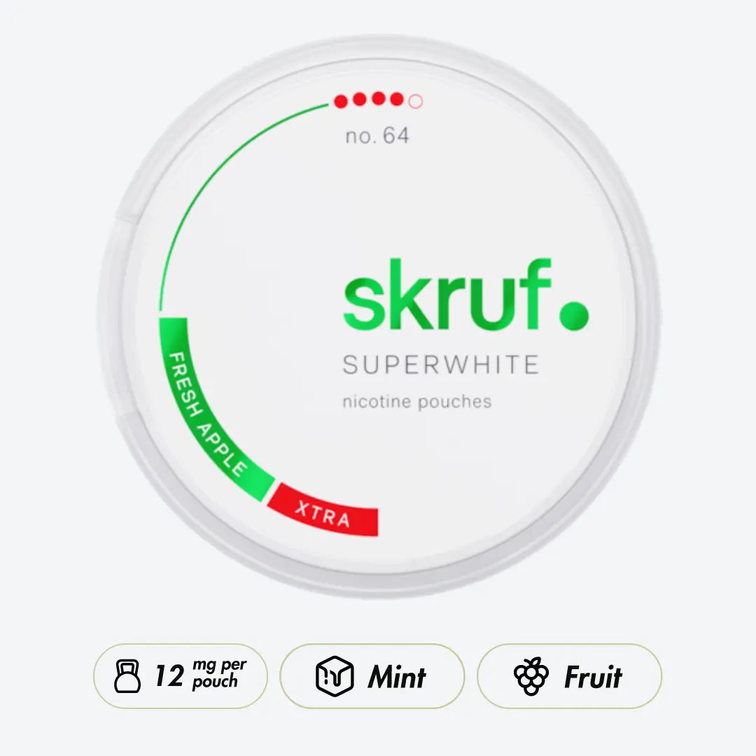 Skruf Superwhite no. 64 Fresh Apple Extra Strong - Pouchdaddy